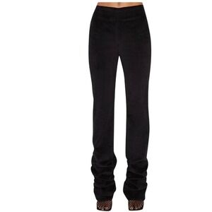 Guizio Corduroy Cotton Pant Black Ruched Ankle High Waist Casual Trendy Pants